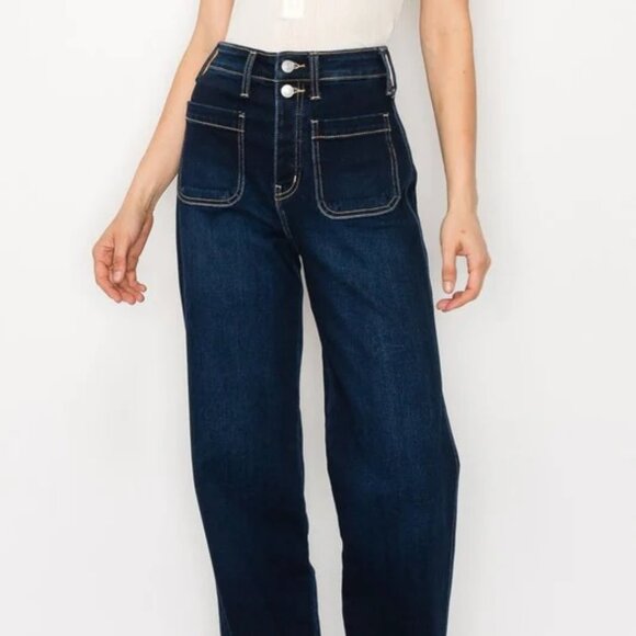 Artemis Vintage Ximena Wide Leg Patch Pocket Stretch Jeans Sz 16 - Picture 14 of 14